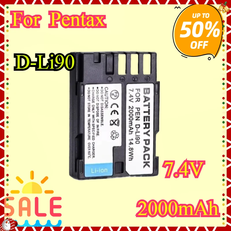 

New High quality Replacement Battery 2000mAh D-Li90 For Pentax 645D K7 K7D K3 K5 K52S K01 Rechargeable Batteries
