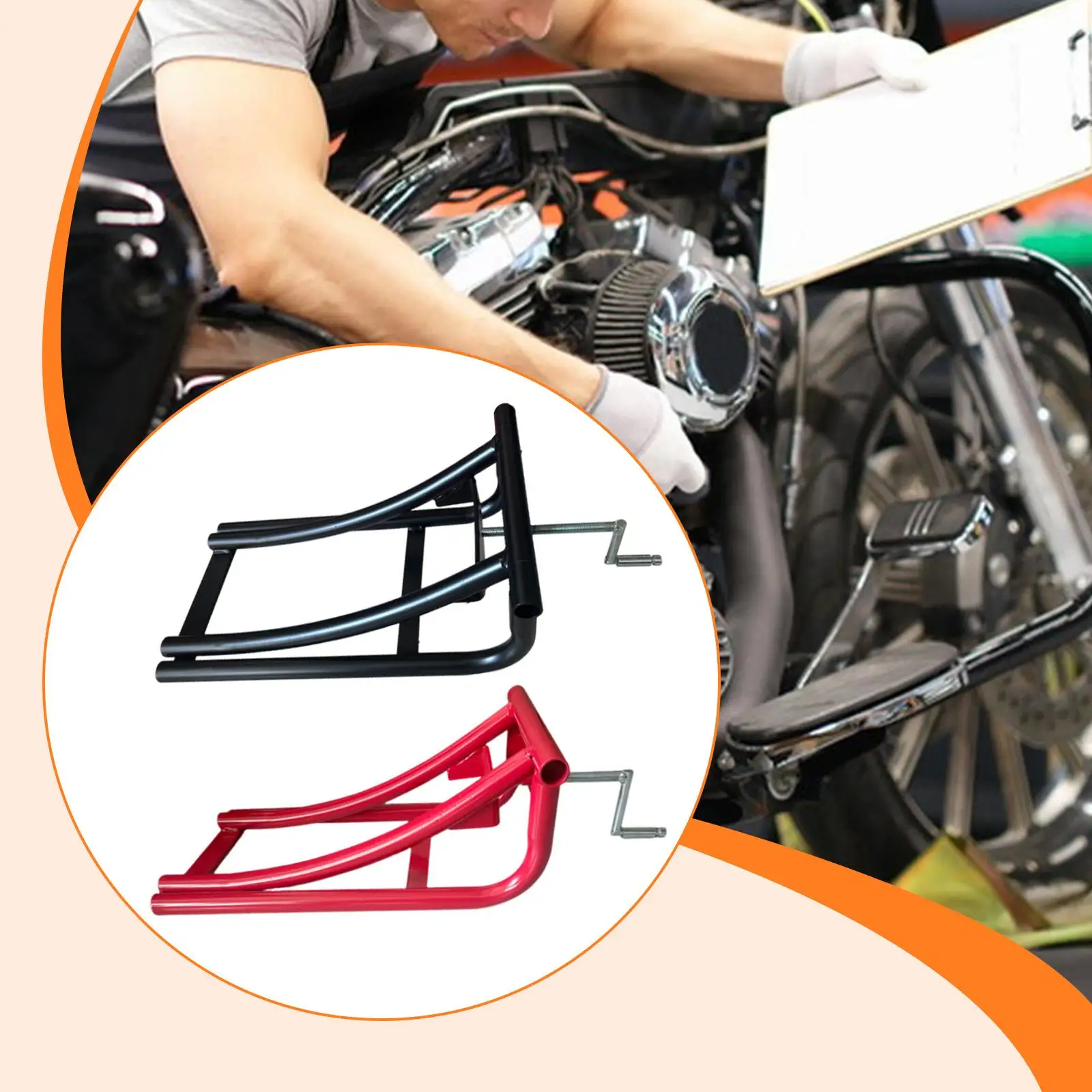 

Motorcycle Repair Wheel Lift Stand Height Adjustable Lift Rack Tire Changing Stand