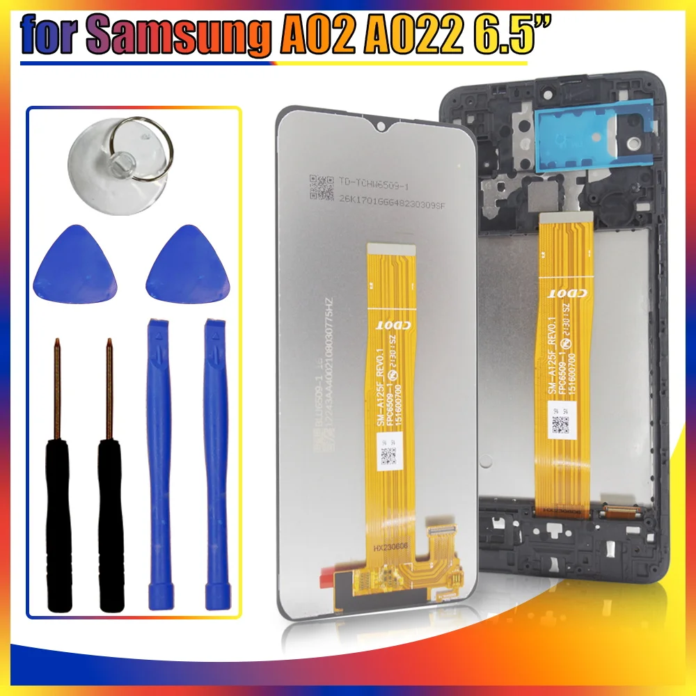 

6.5" LCD for Samsung Galaxy A02 A022 LCD Touch Screen Digitizer Replacement for Samsung SM-A022F A022F/DS Display With Frame