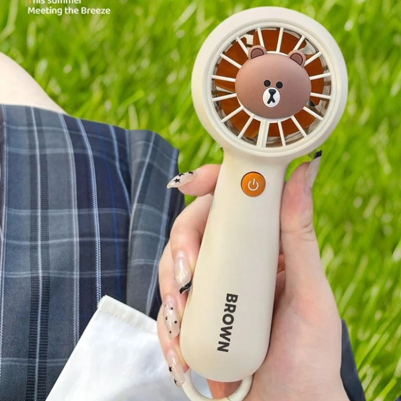 

Портативный мини-вентилятор LINE FRIENDS Brown Cony Sally в стиле аниме, милый, кавайный, унисекс, летний, для охлаждения, оптом, подарок