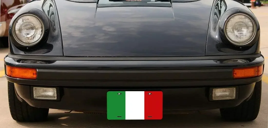 Placa de alumínio decorativa do carro para homens e mulheres, bandeira italiana, frente, etiqueta, metal, 12x 6 Polegada