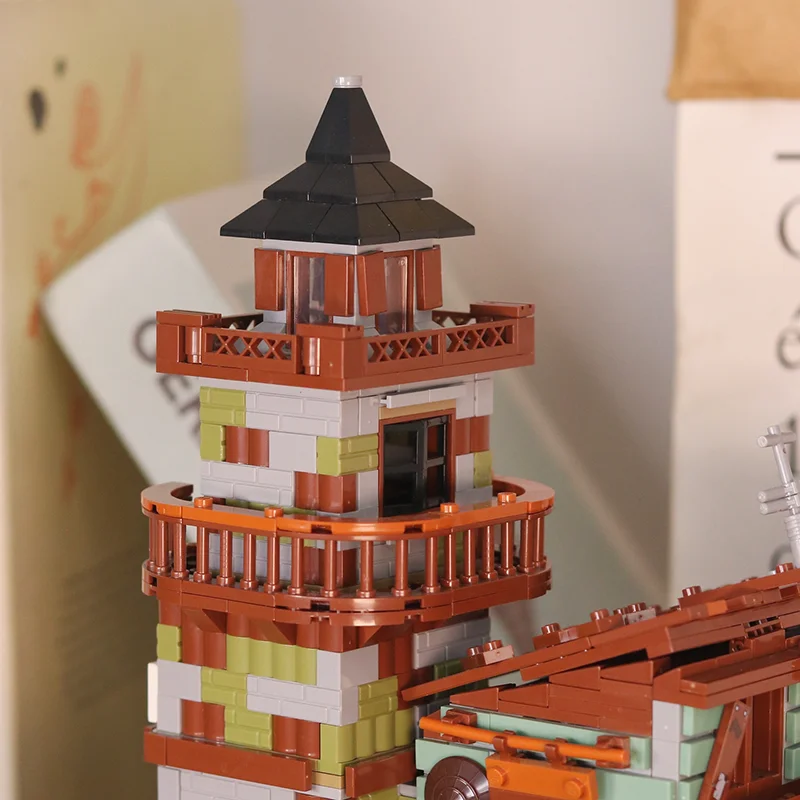 1881 Uds. Creativo Micro cabina de pescador Wharf casa de madera bloques de construcción vista de calle Villa arquitectura ladrillos juguete para regalo para chico