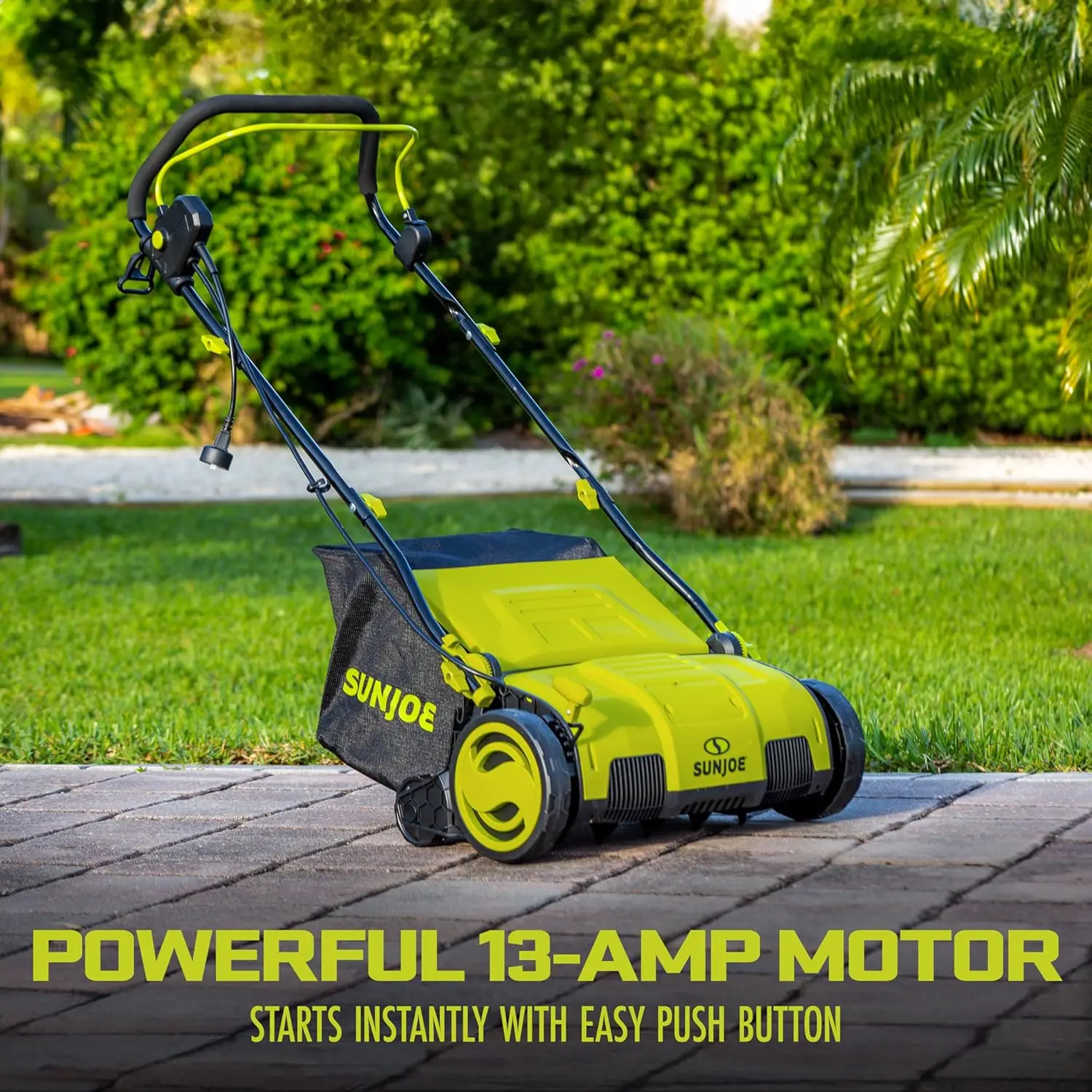 13-Amp Electric Dethatcher and Scarifier w/Removeable 13.2-Gal Collection Bag, 5-Position Height Adjustme