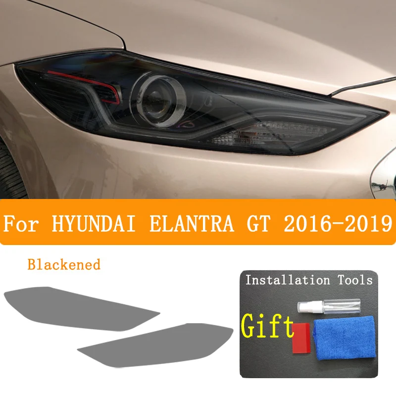 واقية بولي TPU إصلاح ملصق لشركة هيونداي إلنترا GT 2016-2019 المصباح طبقة رقيقة واقية كشافات المدخن الأسود الشفاف