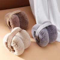 Women Winter Earmuffs Plush Ear Foldable Ear Warmers Adjustable Length Anti slip Outdoor Skiing Headband Earmuffs