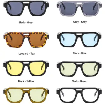 復古方形太陽眼鏡,男女通用,橄欖綠鏡框,飛行員雙樑設計,復古簡約風格,UV400防護眼鏡批發 8 最佳銷售 綠色眼鏡 - №6