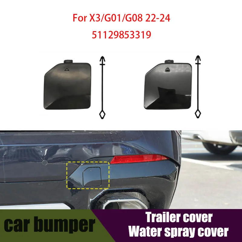 

Glossy Black Rear Bumper Tow Hook Cover For BMW X3 Rear Bumper Trailer Cover G01 G08 51129853319 2022-2024