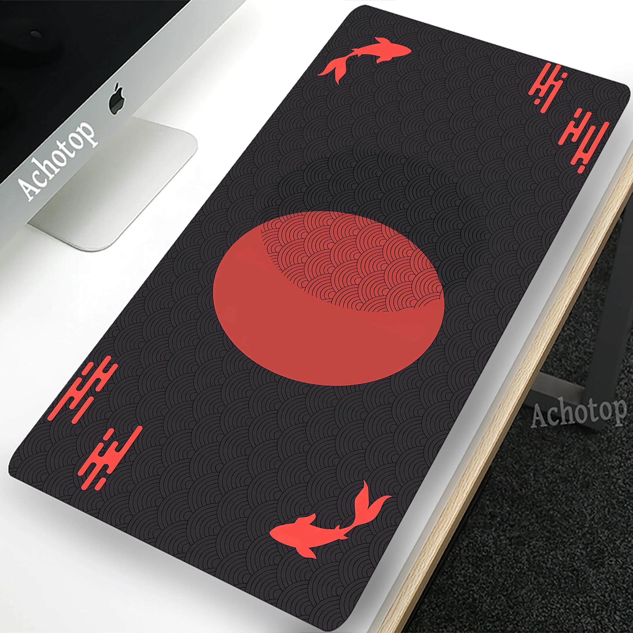 Japonês Koi Anti-Slip Gaming Mouse Pad, Teclado Mousepad, Bloqueio Edge, Office Ratos Acessórios, Periféricos de Computador Mat, 40x90cm