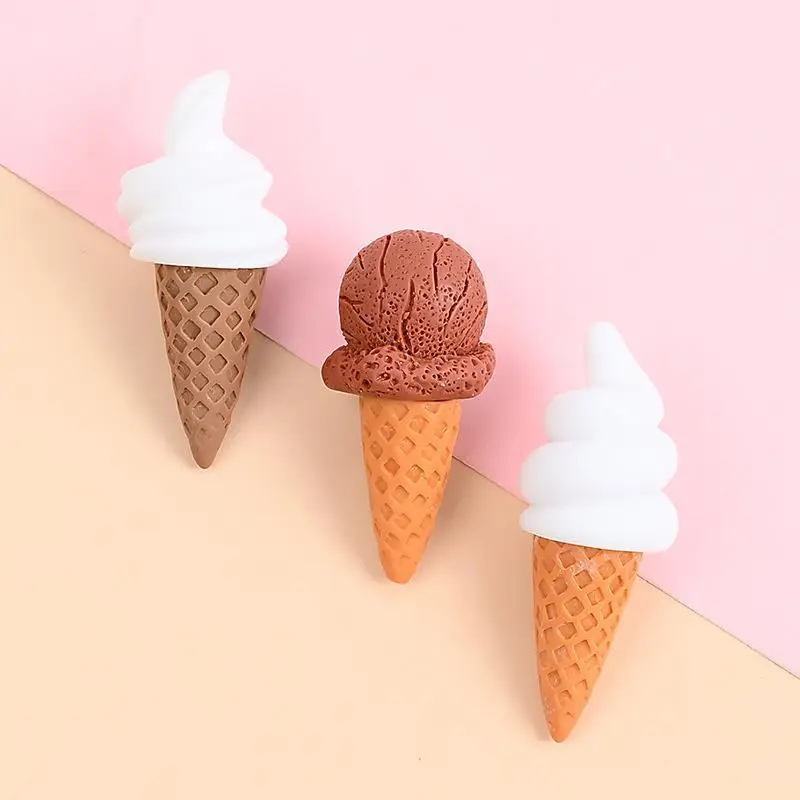 10 Stück Cartoon Kawaii Mini Harz-Eiscreme Scrapbook-Verzierung Miniatur-Flachmaterial Zubehör für Handyhüllen DIY – Detail 3