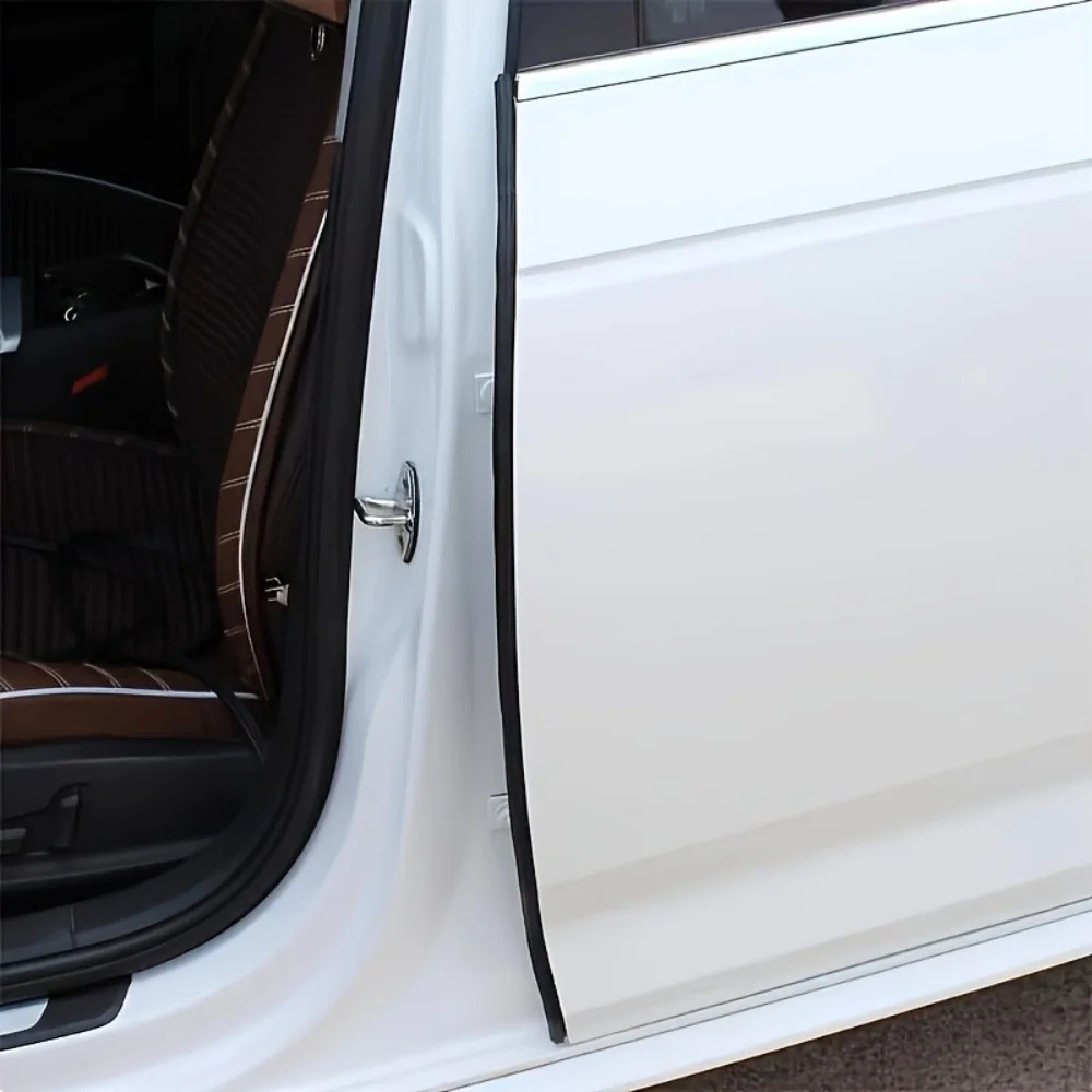 10meters Car Seal Strips Sound Insulation Weather Strips Double Layered Thickened B-type Door Frame Adhesive Decorative Strip
