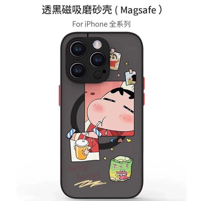 Cute Anime Crayons Shin-chans Phone Case For Samsung Galaxy S25 S24 S23 S22 S21 S20 FE Plus Ultra 5G Matte Magnetic Back Cover