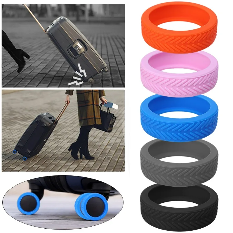 New Luggage Wheels Protector Silicone Roller Protective Cover Travel Luggage Suitcase Reduce Noise Wheel Guard Cover Accessories