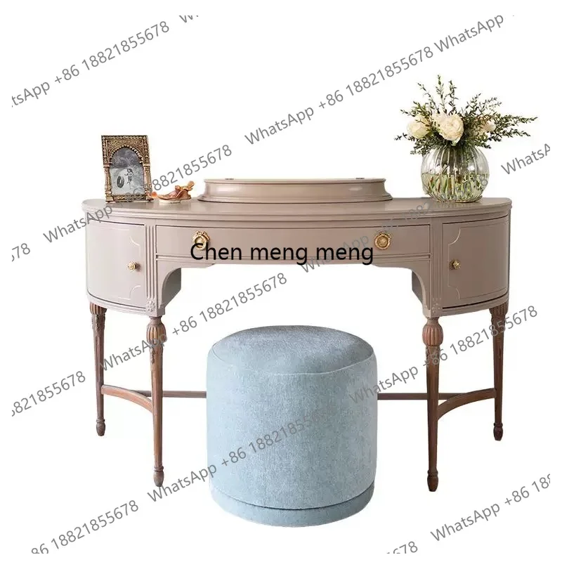 

Solid wood dresser small apartment bedroom makeup table, retro, model room entrance table
