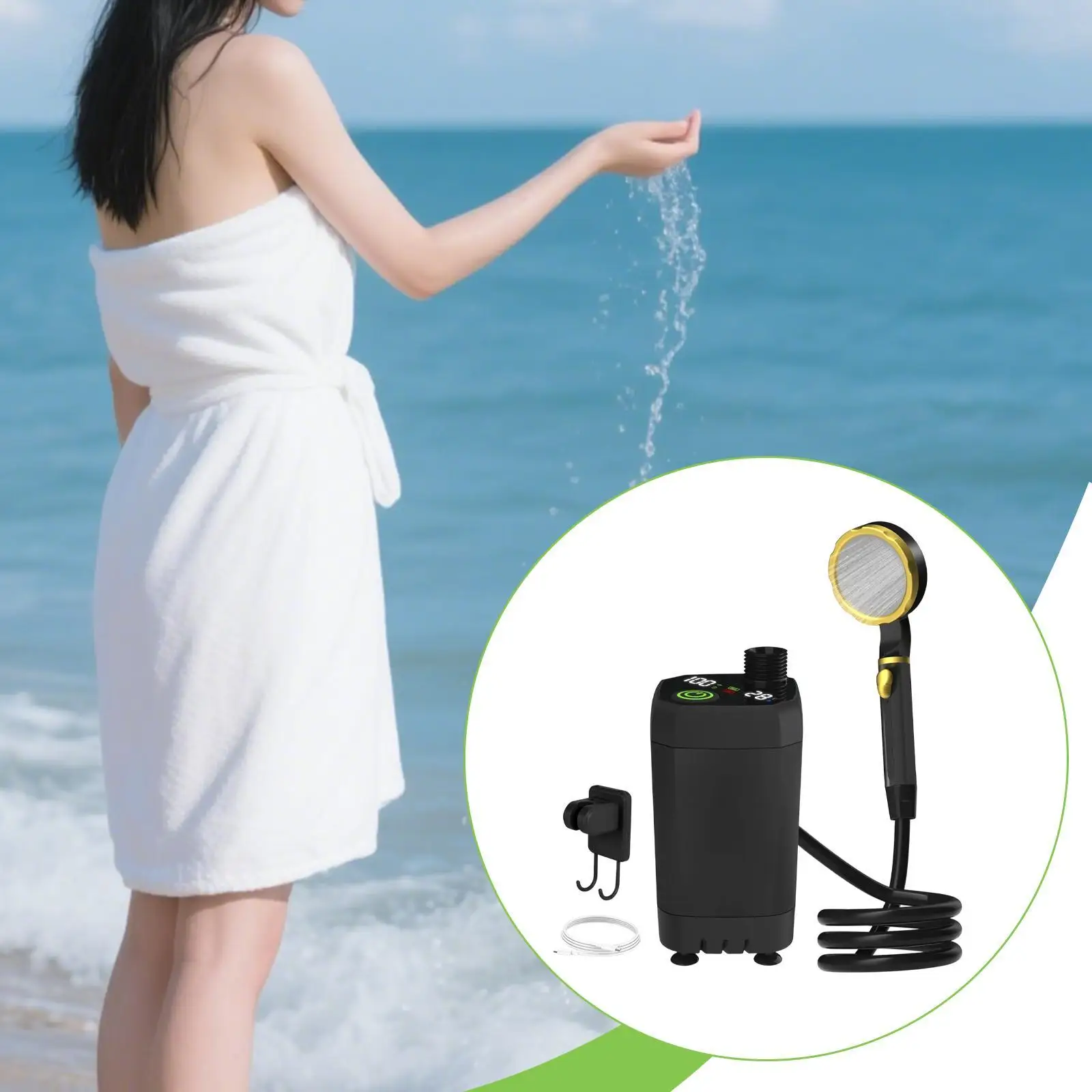 دش محمول للتخييم، ملحق مدمج متعدد الاستخدامات وخفيف الوزن