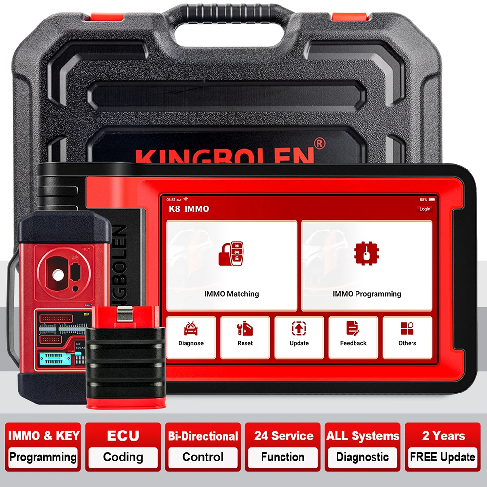 Picture 3: Kingbolen K8 OBD2/EOBD Code Reader IMMO Key Programming and Automotive ECU Coding Diagnostic Tool with 24 Resets for All Cars