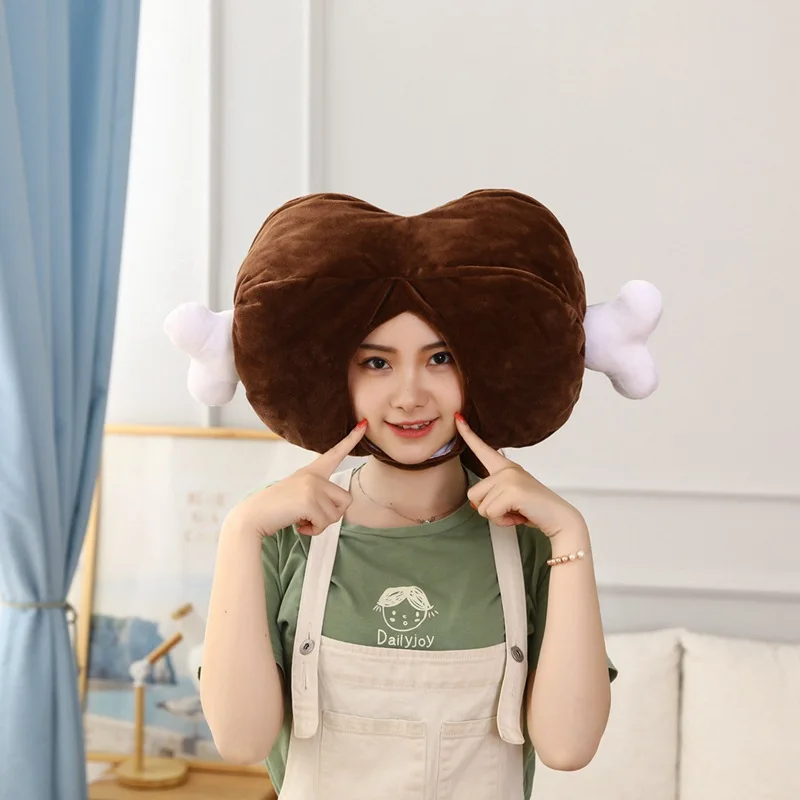 Adorabile coreano donna uomo copricapo cappelli peluche morbido cartone animato gnocchi pane carino Festival festa fotografia puntelli inverno caldo