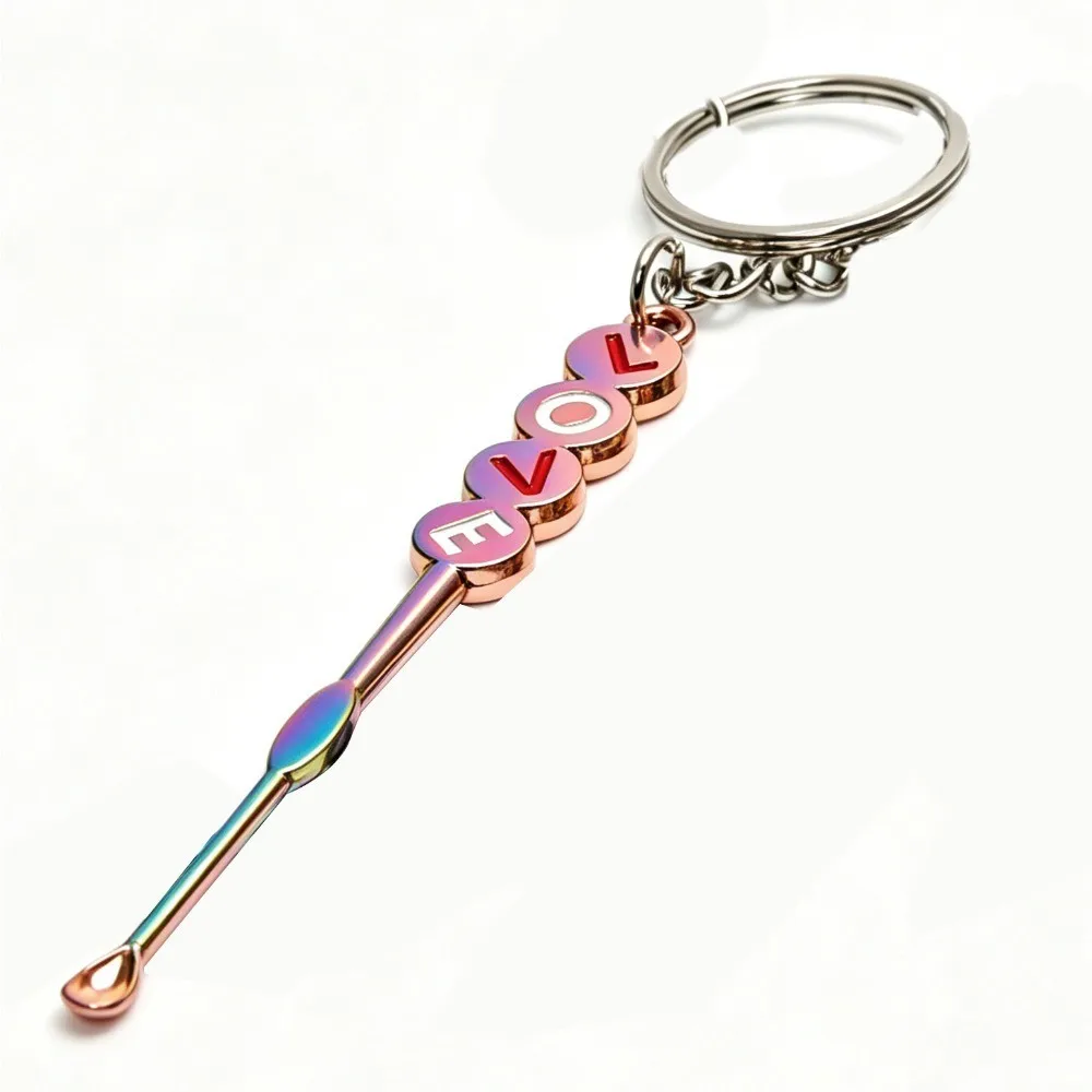 LOVE Style Mini Spade Oil Spoon With Keychain Portable Smoking Accessory Outdoor Kitchen Gadget Holiday Gift view 5