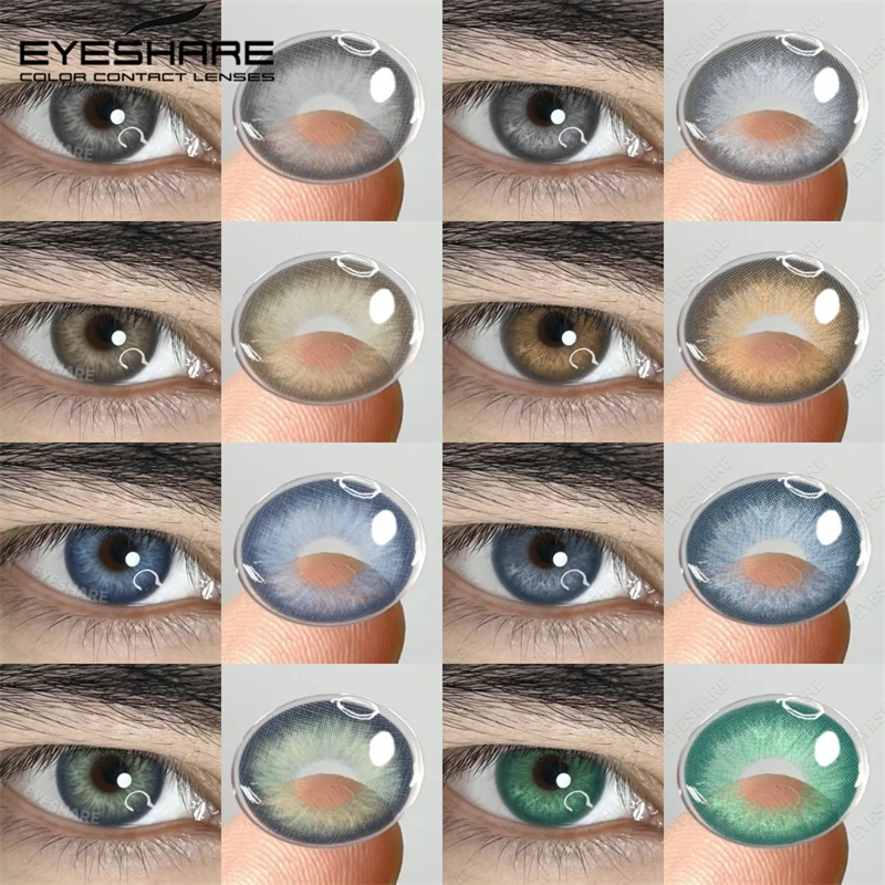 EYESHARE 1 Paar modische farbige Kontaktlinsen, braune Augen, hochwertige blaue Make-up-Linse, weiche Jahreslinsen mit grünen Augen