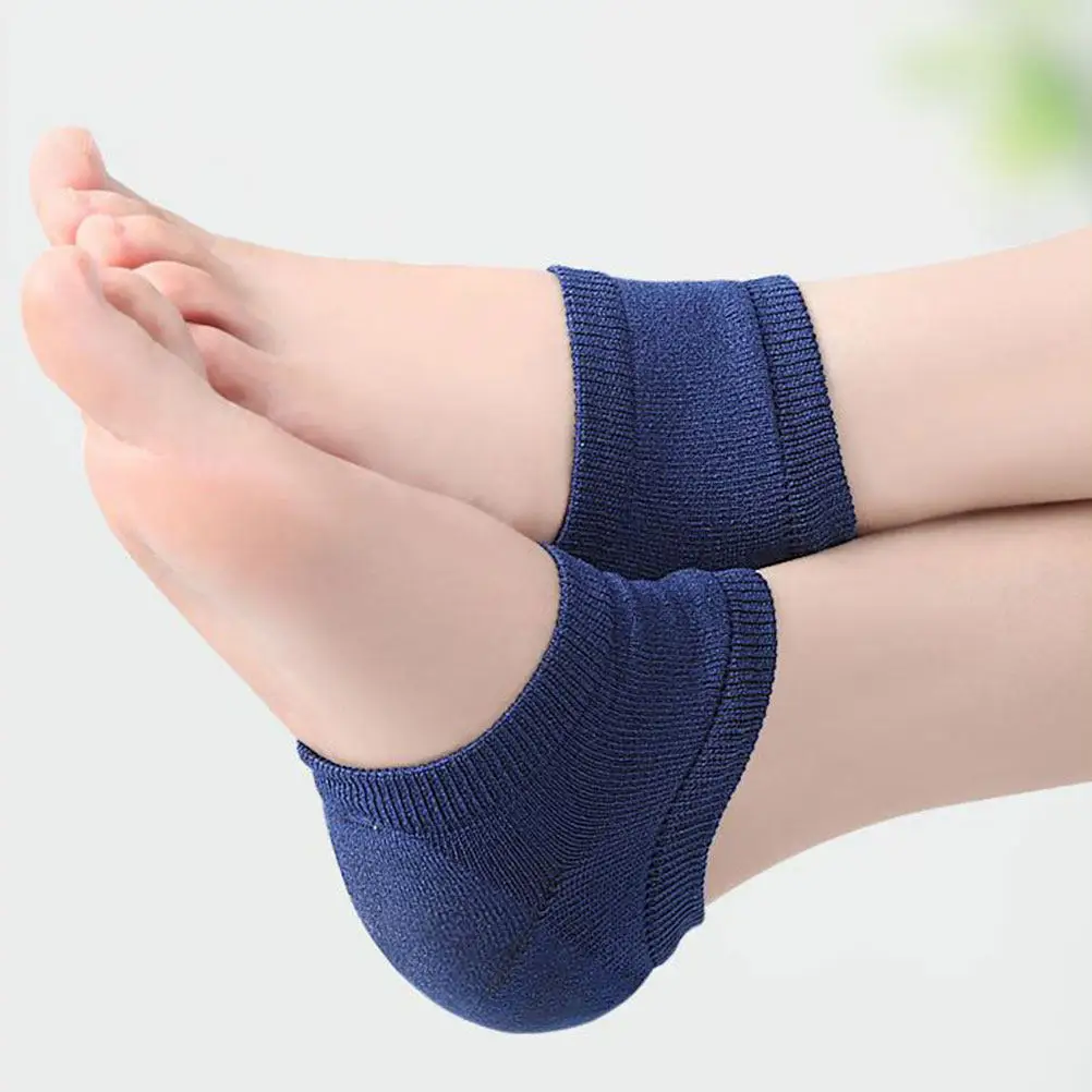 

2 пары гелевых носков для пяток, эластичные чехлы для восстановления трещин, дышащие увлажняющие носки для женщин и мужчин, комфортные