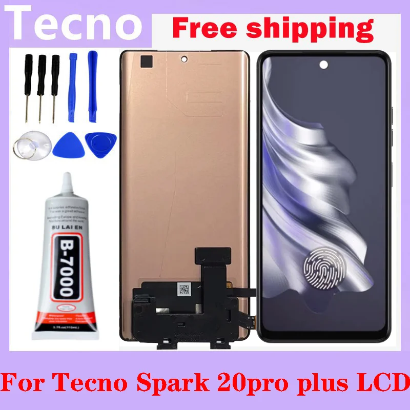 For Tecno Spark 20 Pro Plus LCD Display Screen+Touch Digitizer For Tecno KJ7 note 40pro x6850 note 40pro 5g x6851LCD Replacement