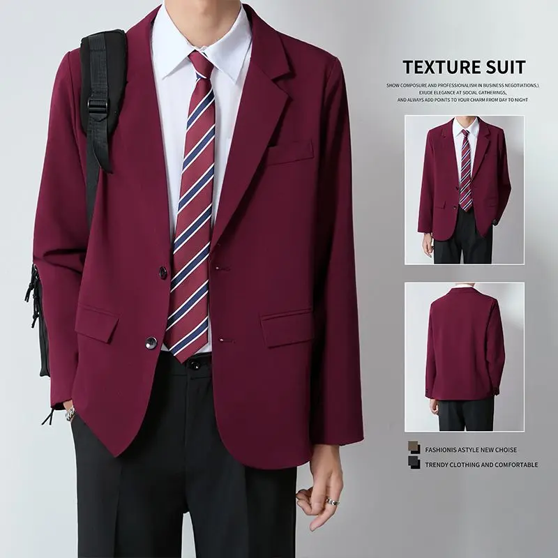 

Red Busin Casual Men's Large Size Suit Wedding Ceremony Performance Jaet And Pants Set Classic Formal Wear Polyester Fiber