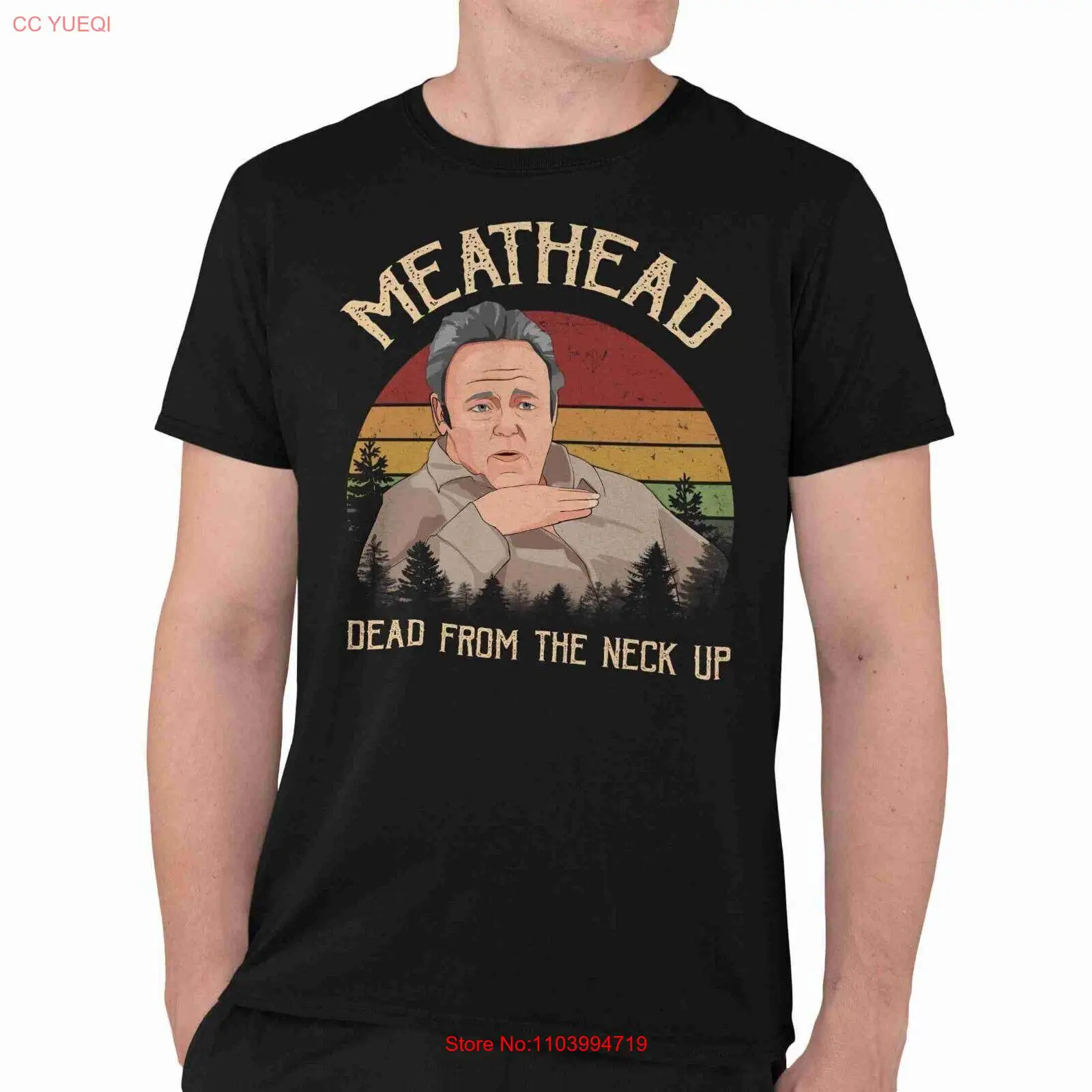 Archie Bunker All In The Family Meathead Dead From The Neck Tree Vintage T-Shirt