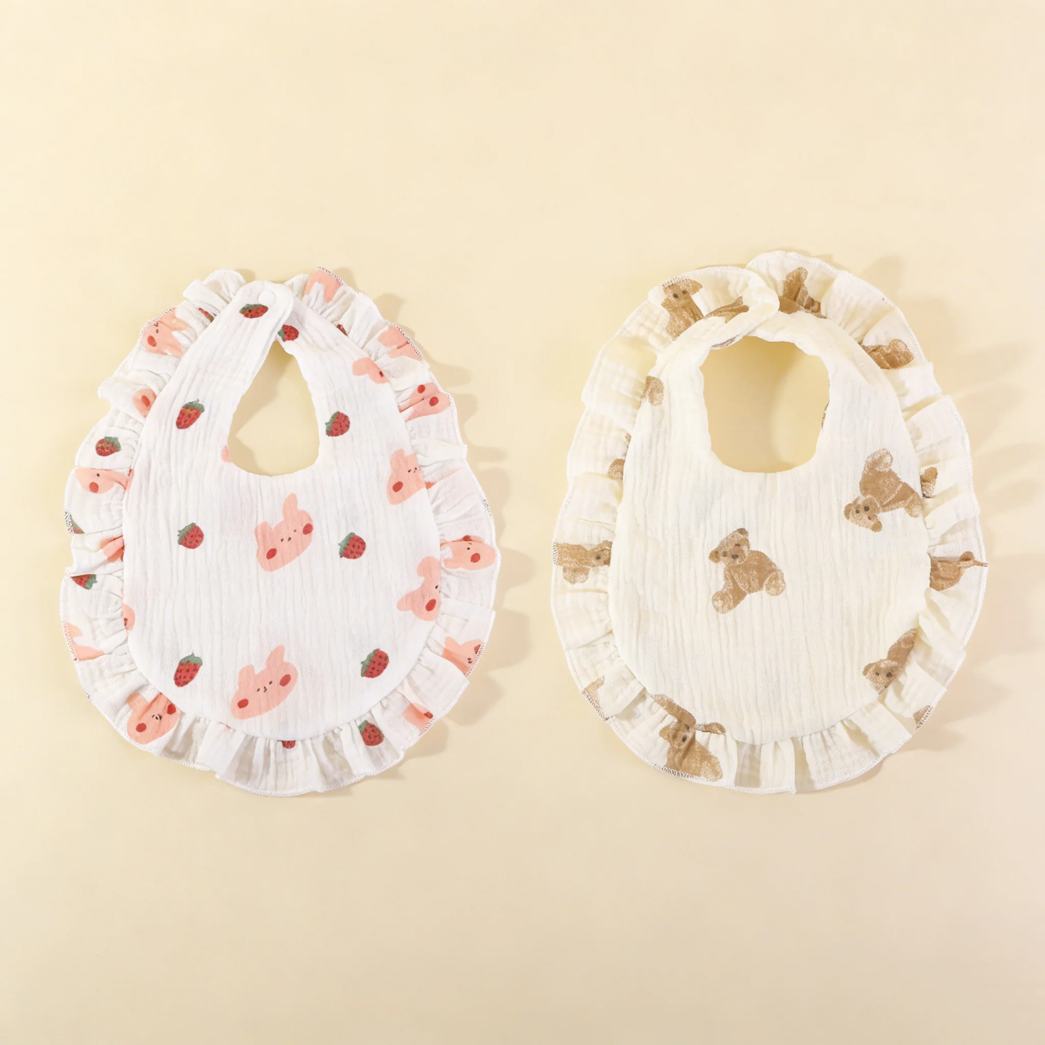 2 Pack Durable Baby Feeding Bibs Reusable Anti-slip Saliva Bibs for Toddlers