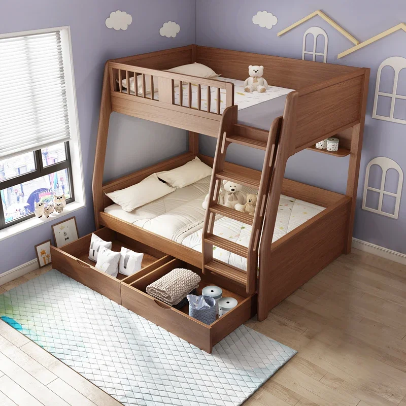 Bunk bed, adult small apartment, children\'s mother bed, solid wood, two-story adult multi-functional combination