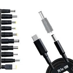 USB C to DC Adapters 10PCS Power Plug Kit, Universal Charger Supply 100W PD Power Cable & 5.5x2.1mm Round Barrel Jack for Sony