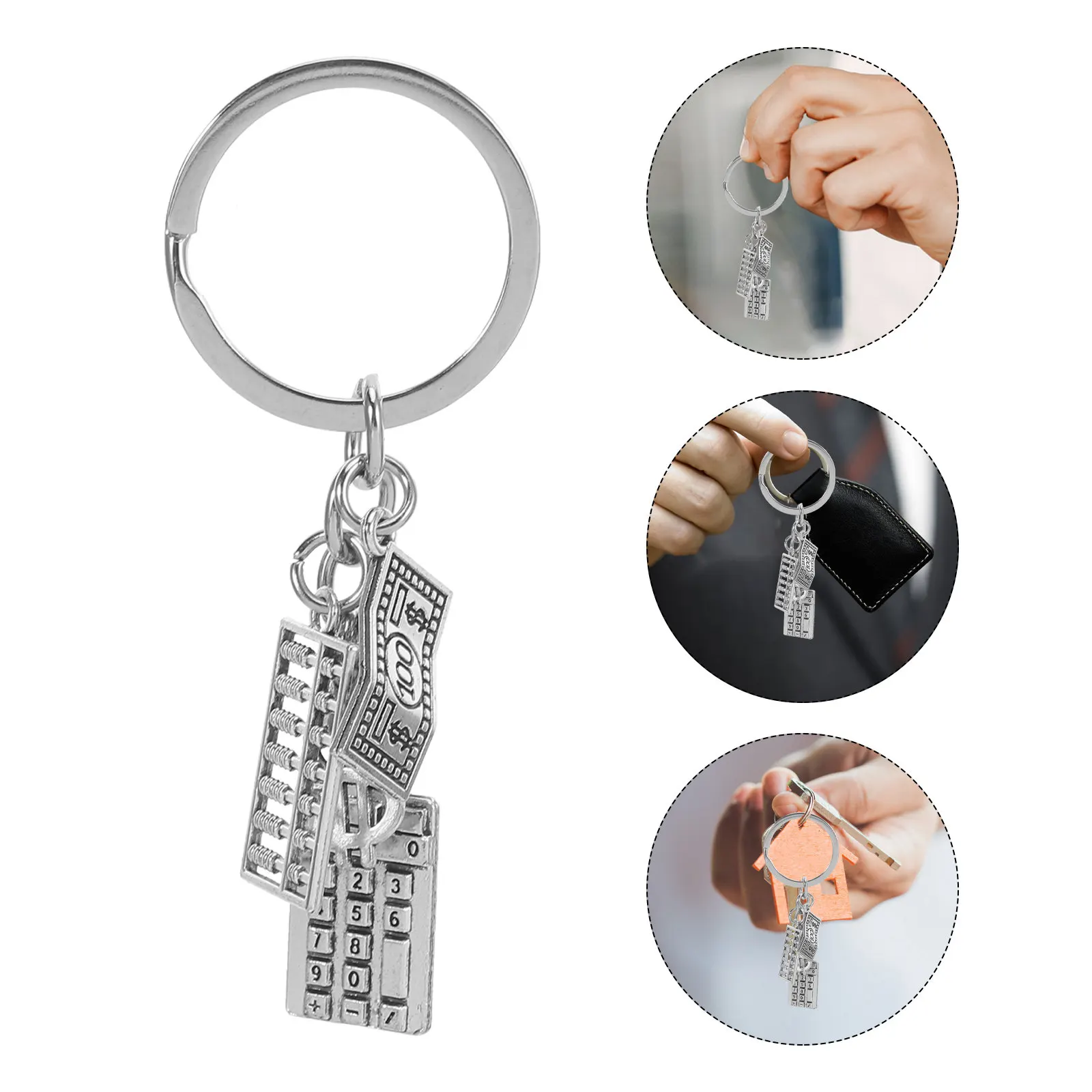 2Pcs Mini Calculator Keyring Novelty Portable Keychain Graduation Accountant Gift Financial Planner Metal Alloy Mini Calculator