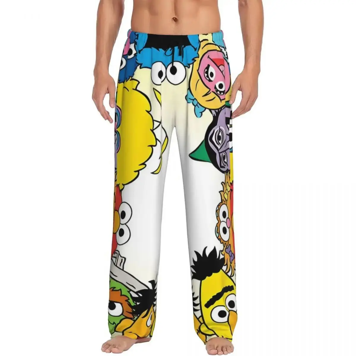 

2026 Custom Monster-C-cookies Pajama Pants for Men Educational Television Sleepwear Lounge Sleep Bottoms Stretch with Pockets