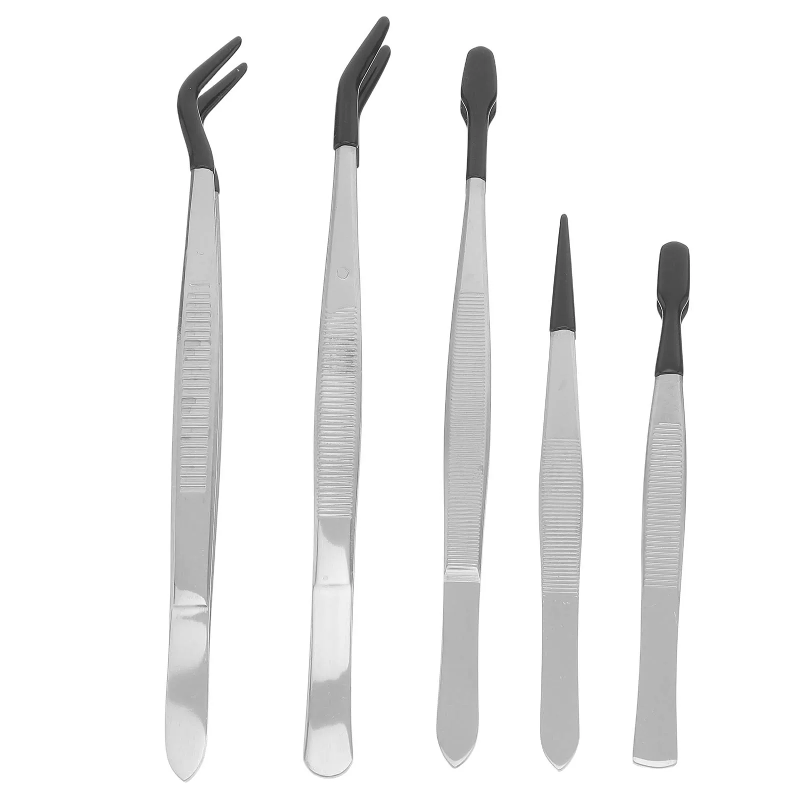 

5pcs Rubber Tip Tweezers Soft Precision Craft Tweezers For Jewelry Making Building Electronics Lab Tools Portable Small Parts