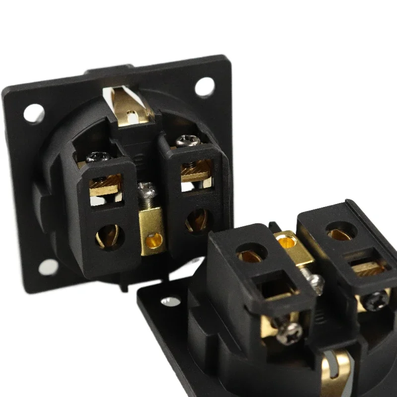 16 Amp 250 Volt OEM / ODM European Standard Wall Plug 86 Square Panel Socket  Brass Gold-plating