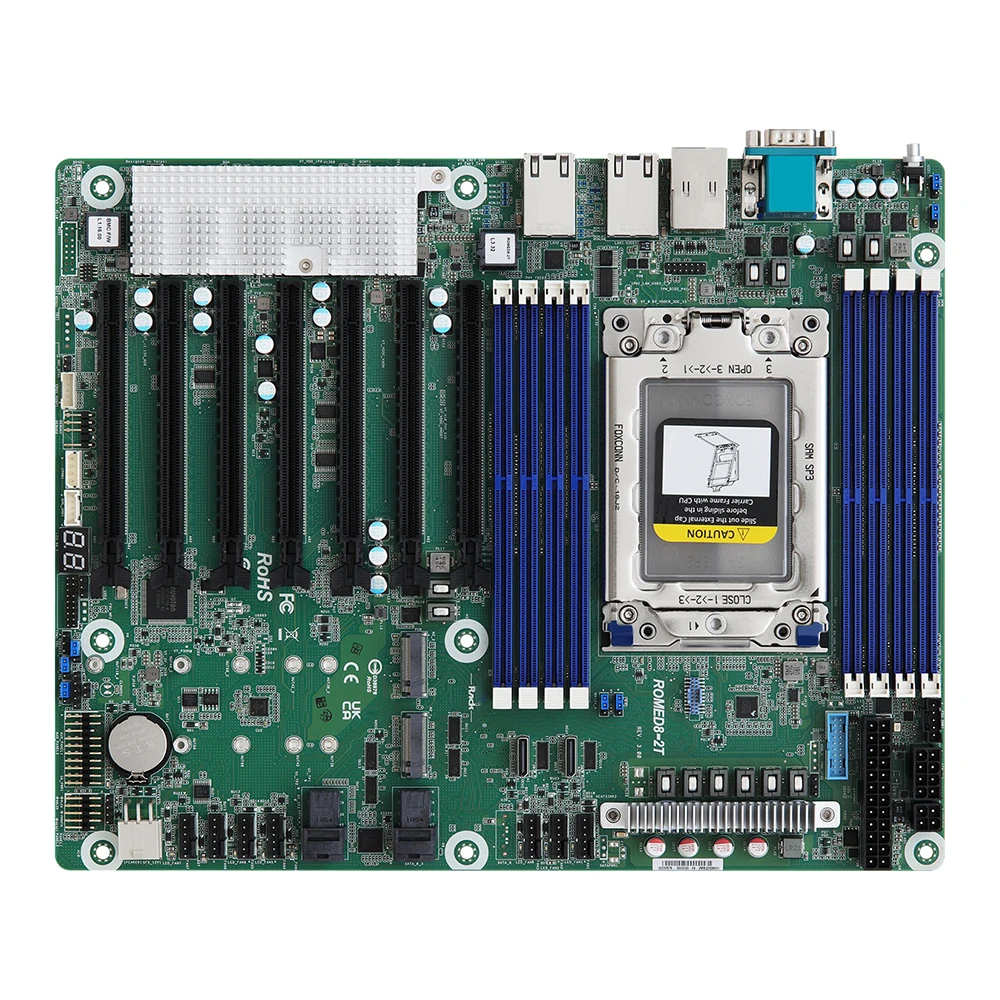 ROMED8-2T/BCM للوحة الأم لخادم ASRock تدعم SP3 (LGA 4094) EPYC 7003 02