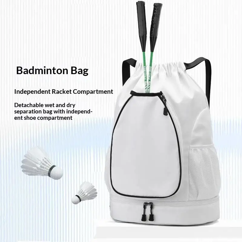 Basketball Bag Shoe Badminton Bag Large Capacity Sports Drawstring Bag Outdoor Training Tennis Backpack