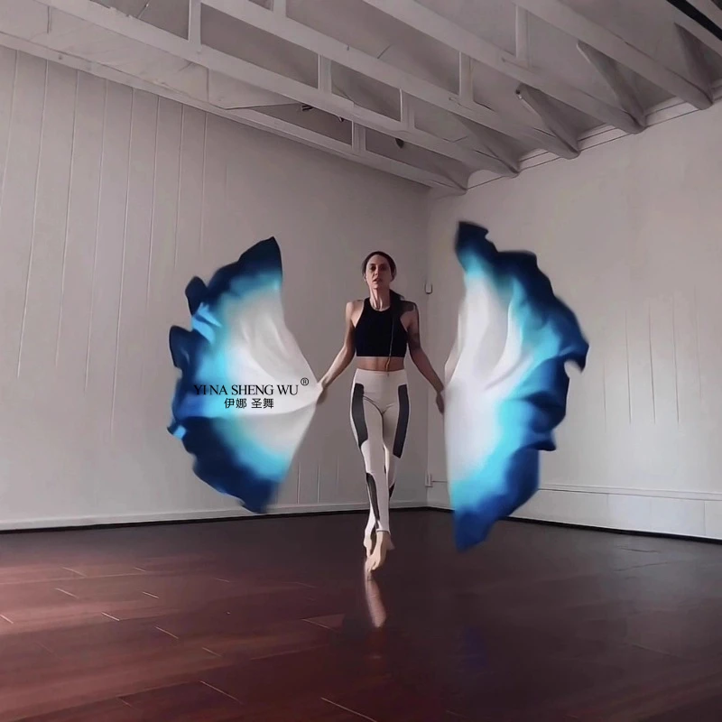 Flaga do tańca brzucha z gradientem, flaga chwalnicza, rekwizyt do ćwiczeń i występów, szarfa z wstążki dla kobiet, akcesoria do tańca grupowego