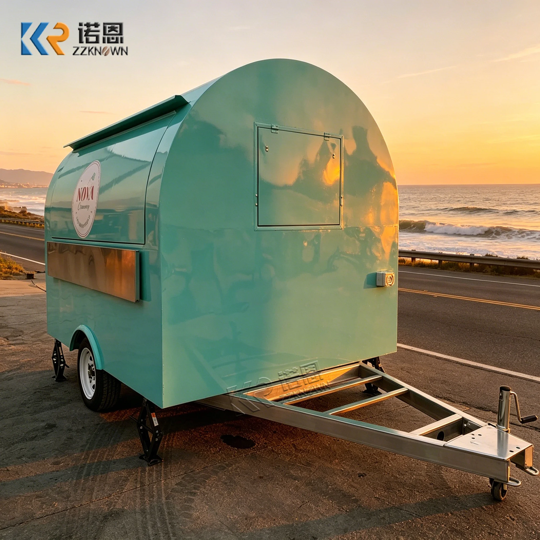 Luxury Mobile Kitchen Food Trailer Fully Equipped Pizza Fries BBQ Wings Hot Dog Taco Ice Cream Coffee Cart