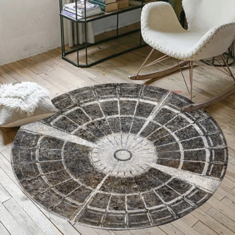 Modern Round Carpets for Living Room Decoration Abstract Rugs for Bedroom Decor Soft Carpet Non-slip Desk Hanging Basket Rug