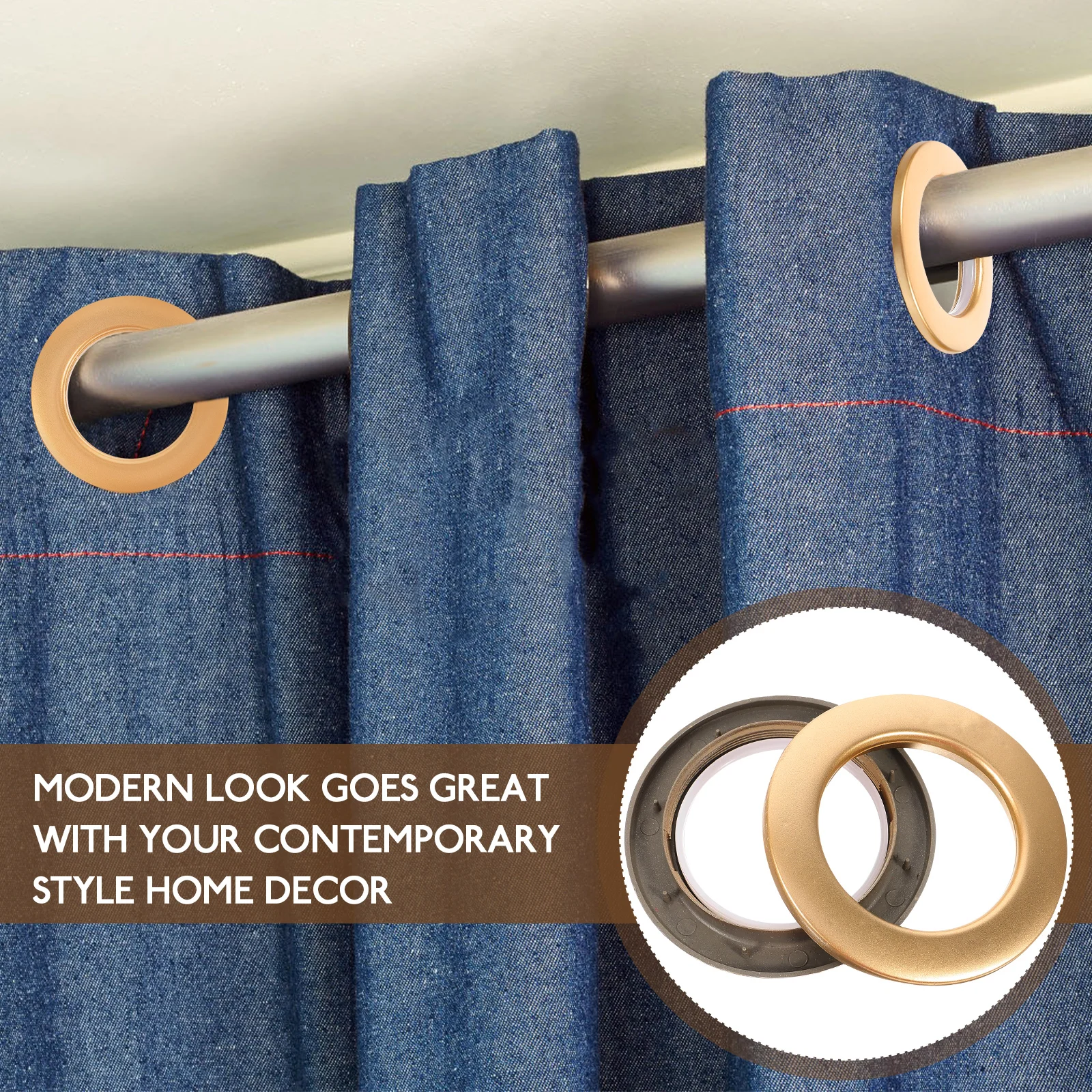 

80 Pcs Roman Circle Curtain Accessories Living Bedroom Decor Rings Home Grommet