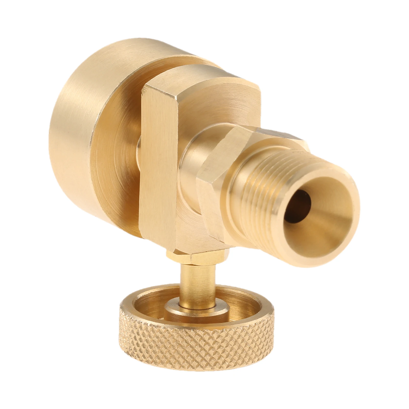 2PCS Solid Brass Propane Adaptors with Shut-off Valve CGA-600 Female to CGA-200 MC Acetylene Regulator Thread Male Valve Kit