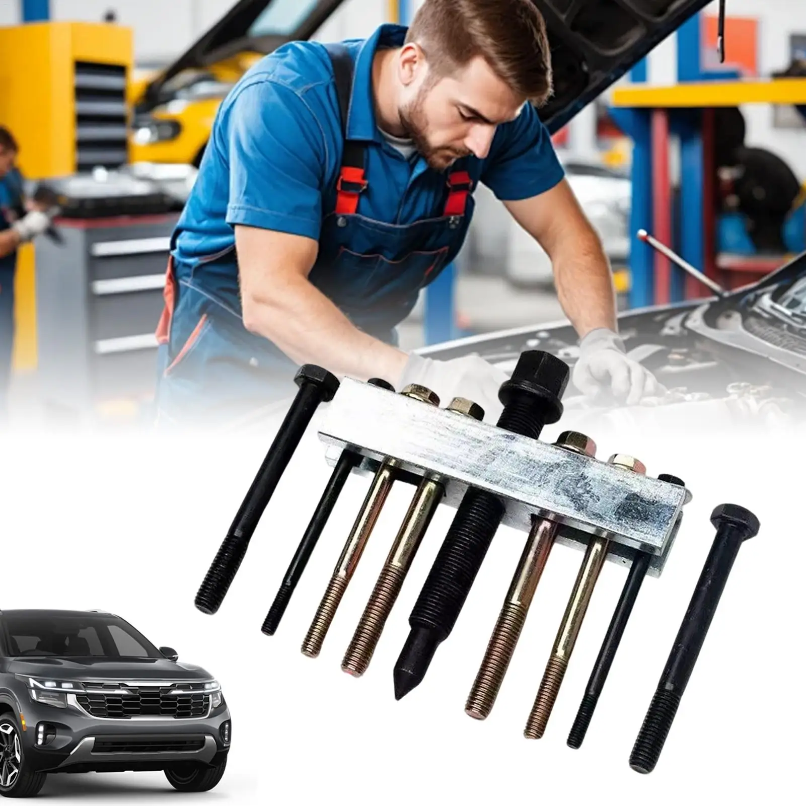 

Adjustable Non-Slip Hand Tools Crank Pulley Removal Tool Crankshaft Damper Remover Puller for Sedan AC Water Pump Shaft Brake