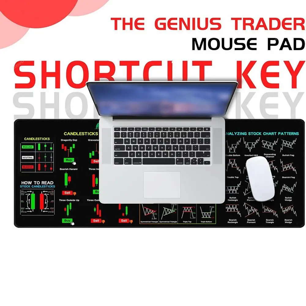 Stock Market Chart Pattern Chart Pattern Mouse Pad Smooth Efficient Trader Desk Pad Large Size Thickened Shortcut Mouse Pad