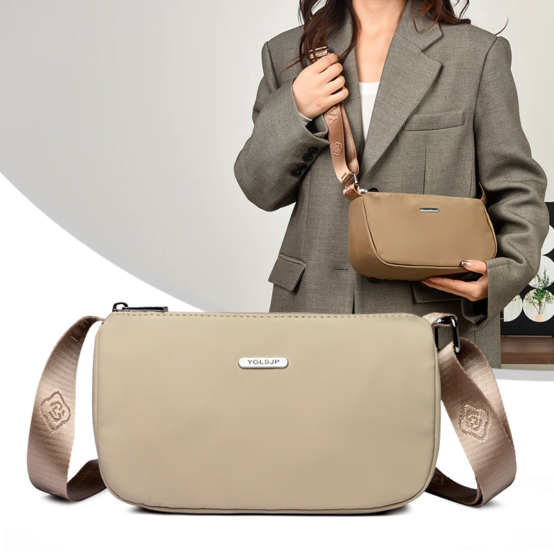 

New Women's Versatile Nylon Crossbody Bag, Fashionable Shoulder Purse Retro Solid Color, Casual Travel Commisure Tote for Girls