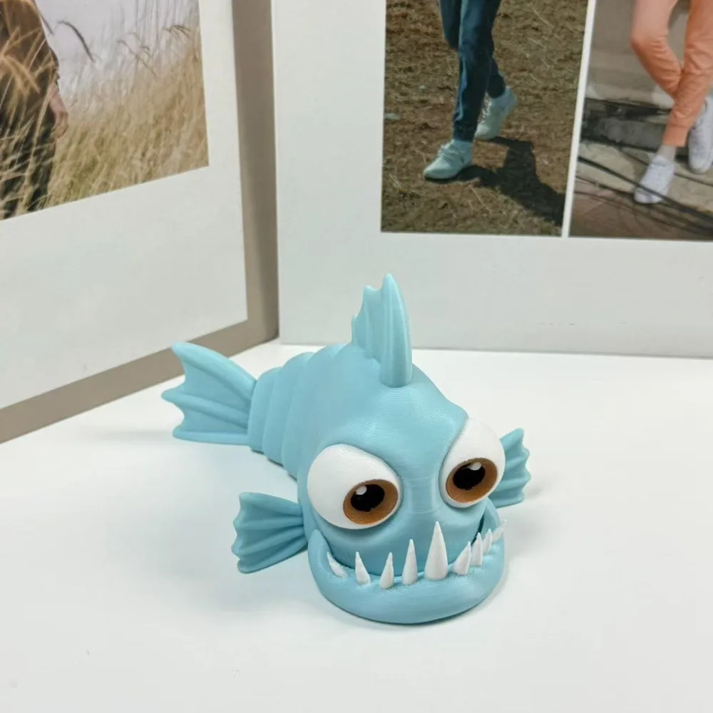 Statue de figurines de Piranha imprimées en 3D PLA, modèle de Piranha réaliste fait à la main, articulations à collectionner peuvent bouger