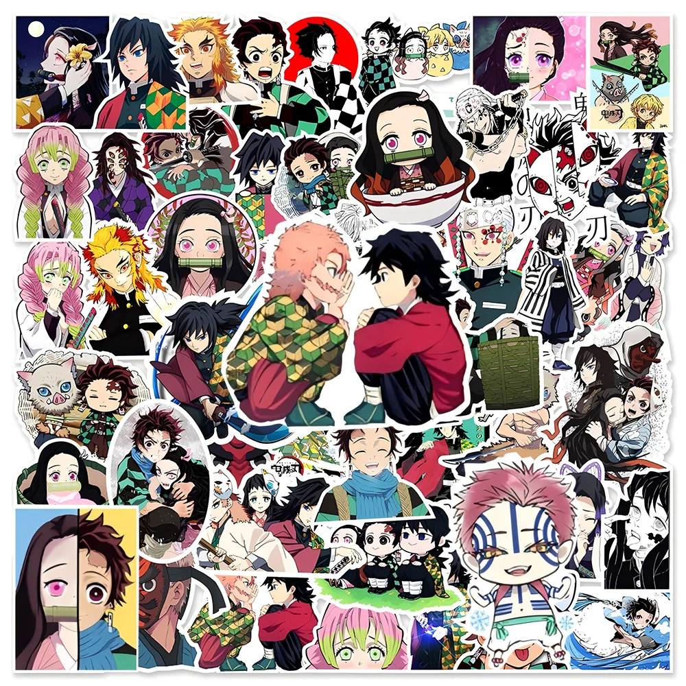 10/30/50pcs Cool Demon Slayer Graffiti Stickers Cartoon Decals DIY Skateboard Laptop Classic Anime Sticker Toy