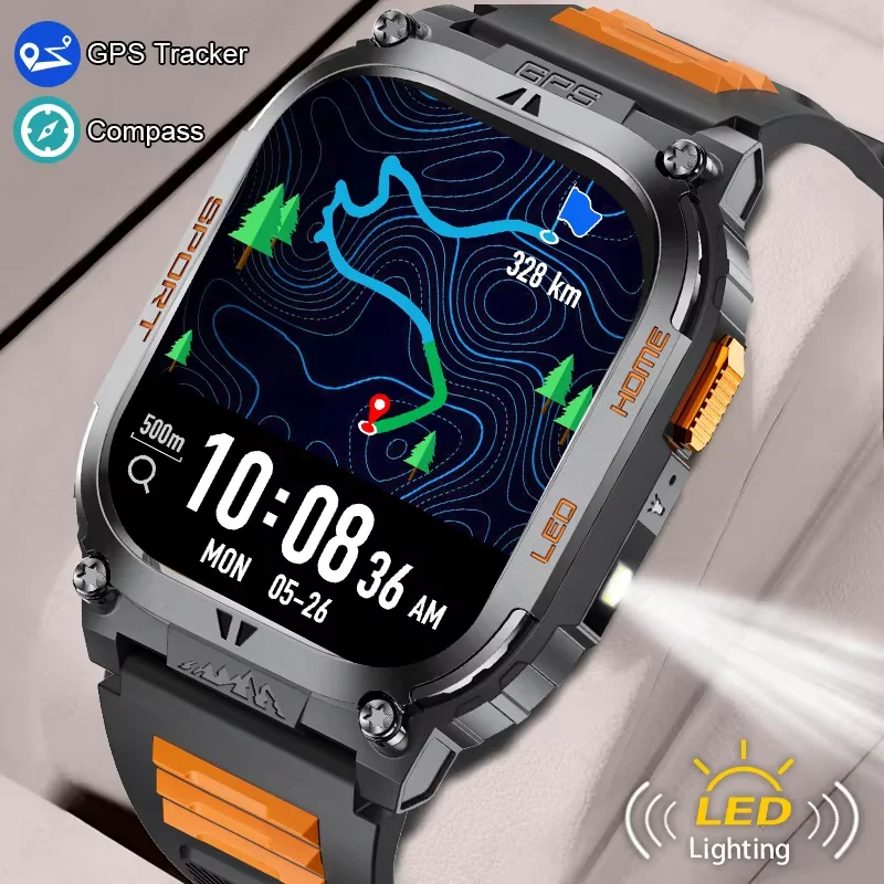 

LIGE GPS Track Smart Watch Men 630mAh Battery 2.01‘’ HD Always Display Compass Sports Fitness Watches Bluetooth Call Smartwatch