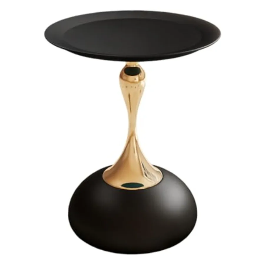 

Metal Round End TableModern Pedestal Table Corner Drink Tables Accent Side Table Nightstand for Living Room Patio and bar