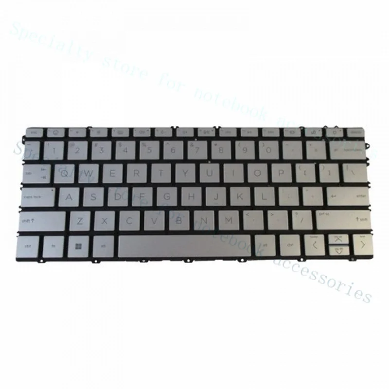 A++ Silver Backlit Keyboard for HP Envy X360 2-in-1 13-BF Laptops