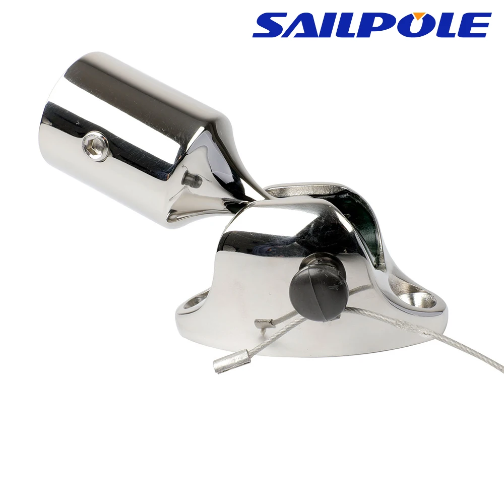 22 25mm Boat Bimini Top Cap 316 Stainless Steel Surface Polishing Rustproof Canopy Top with Seat Eye End for Boat Yacht