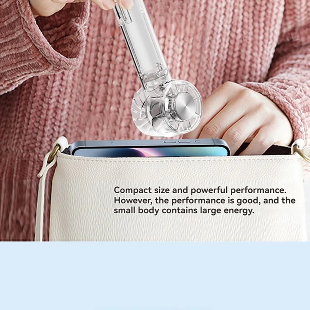 New Transparent Portable Hook Handheld Desktop Turbo Fan Rechargeable Fan 3 Speed Hand Fan For Travel Outdoor Cold Compress Fans